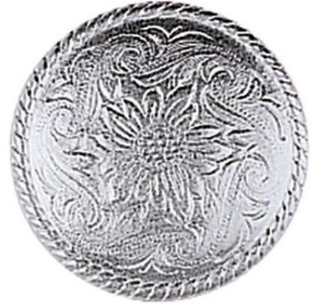 Concho - Chicago Screw Style with Rope Edge and Floral Design - 1.5"