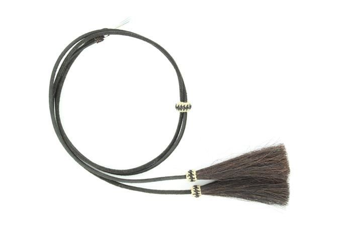 Stampede Strings - Leather with Horsehair Tassels, Black