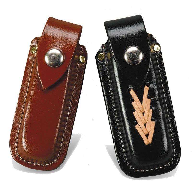 Small Leather Knife Case (Black is Solid-No Large Stitching)