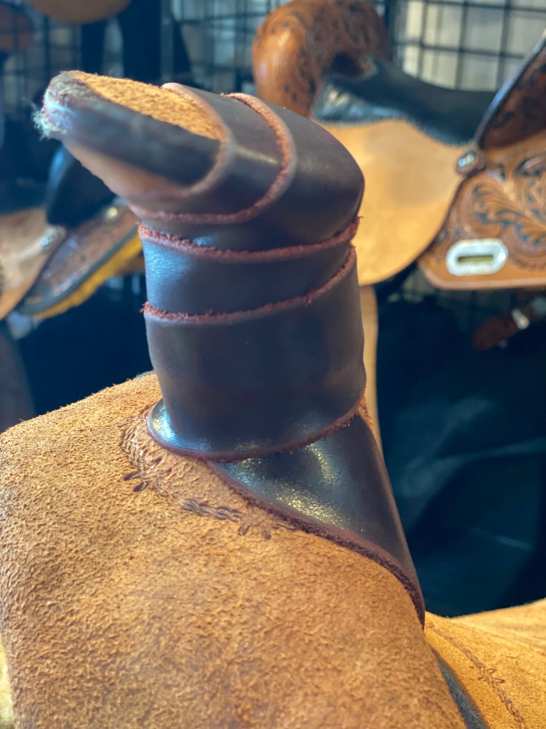 16" Wide Ranch Roper Saddle - Hard Seat Lt. Oil Roughout