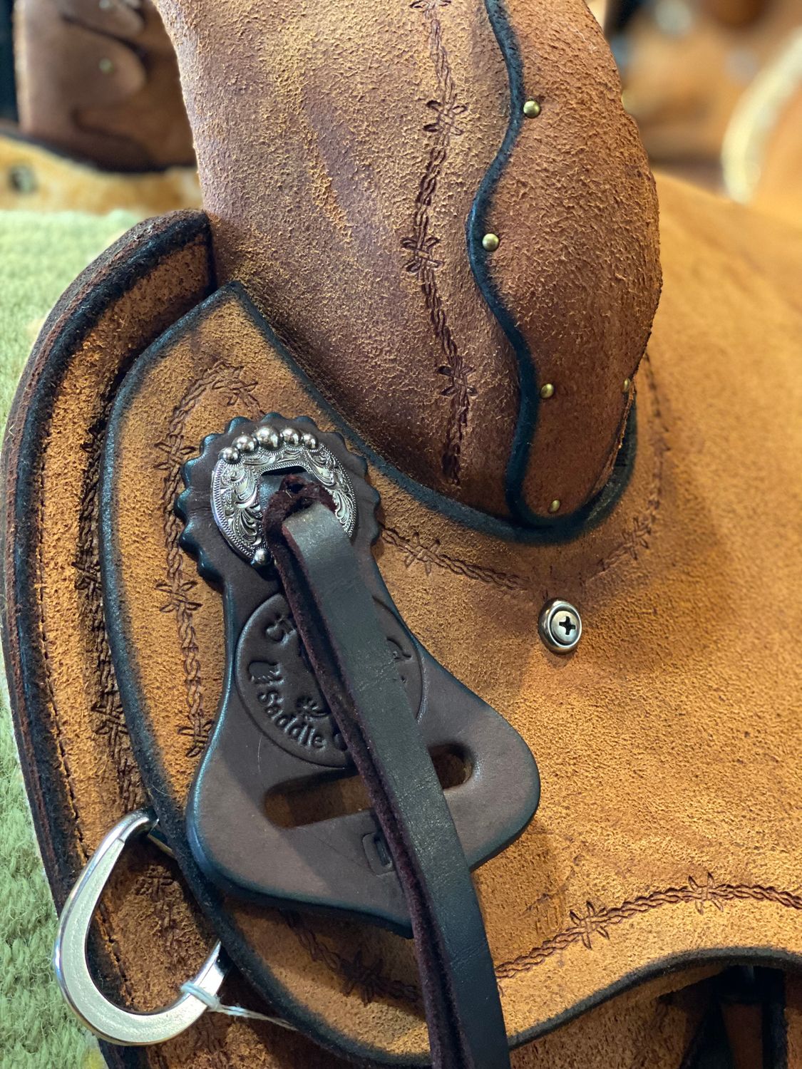 16" Wide Ranch Roper Saddle - Hard Seat Lt. Oil Roughout