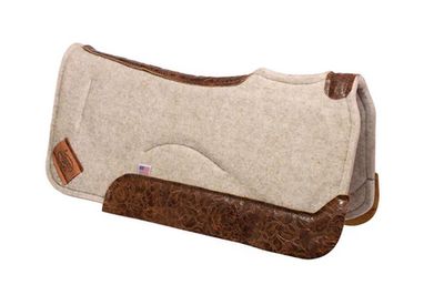 Impact Gel Contour Classic Saddle Pad- Tan with Vintage Floral Wear Leather 3/4" x 30" x 30"