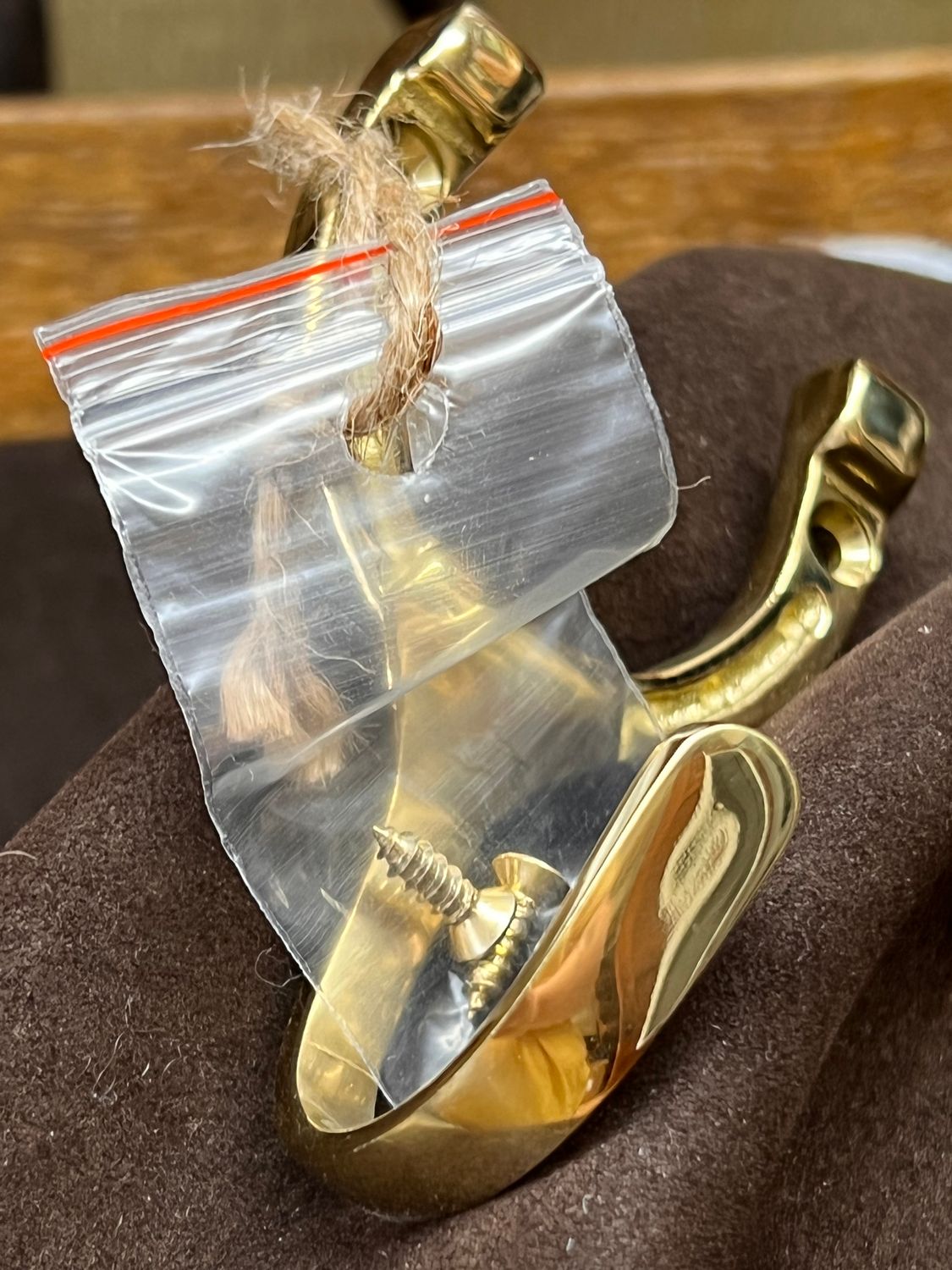 Solid Brass Horseshoe Hook - 2.5"W X 4"L