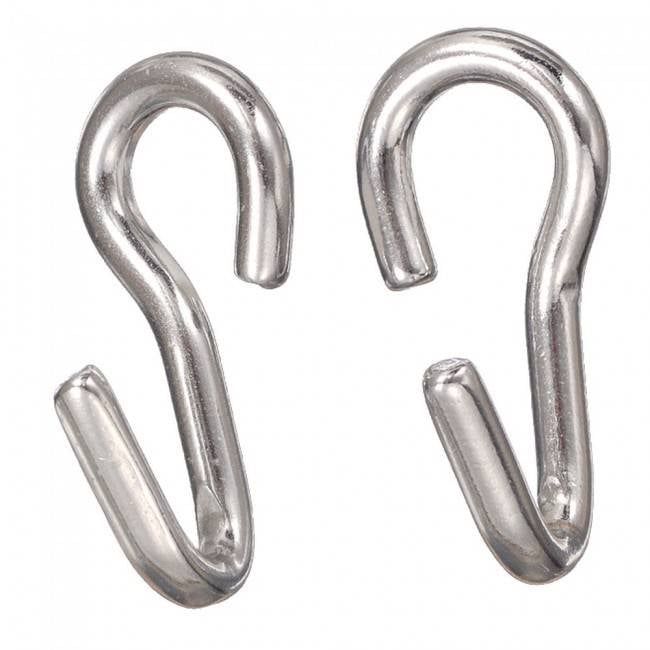 Curb Chain - Stainless Steel Hooks, Pair