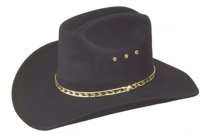 WEX Faux Felt Cattlemans Hat (Band Colors May Vary) Black Small/Medium
