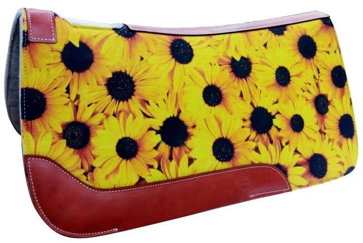 Showman Sunflower Printed Saddle Pad, 31" x 32"