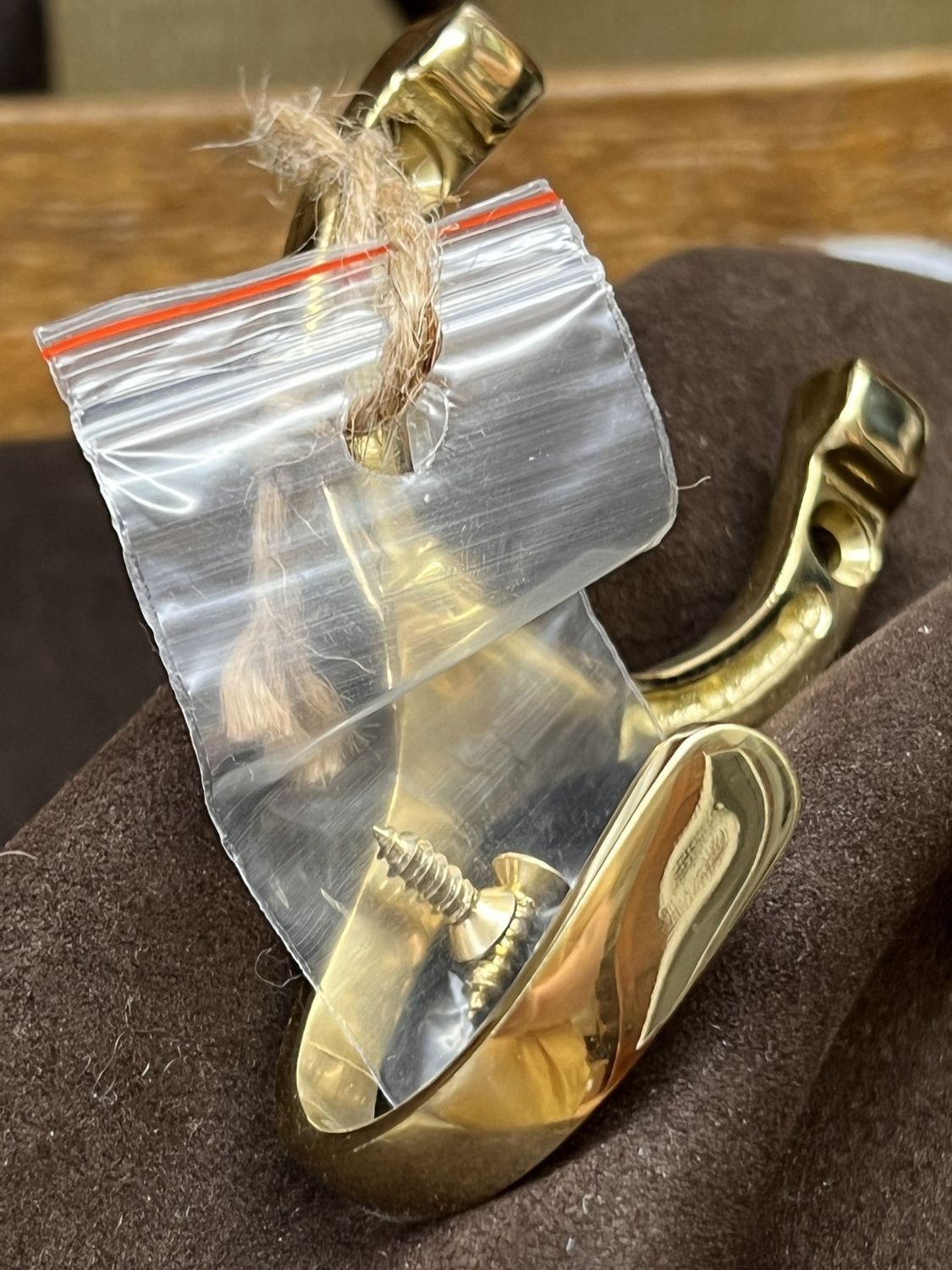 Solid Brass Horseshoe Hook - 2.5"W X 4"L