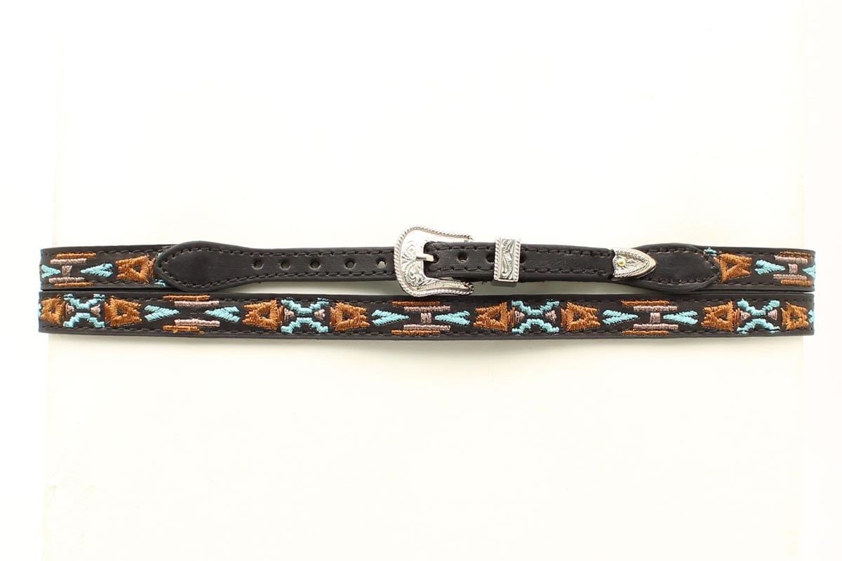 Hat Band - 3/8 Embroidered Leather