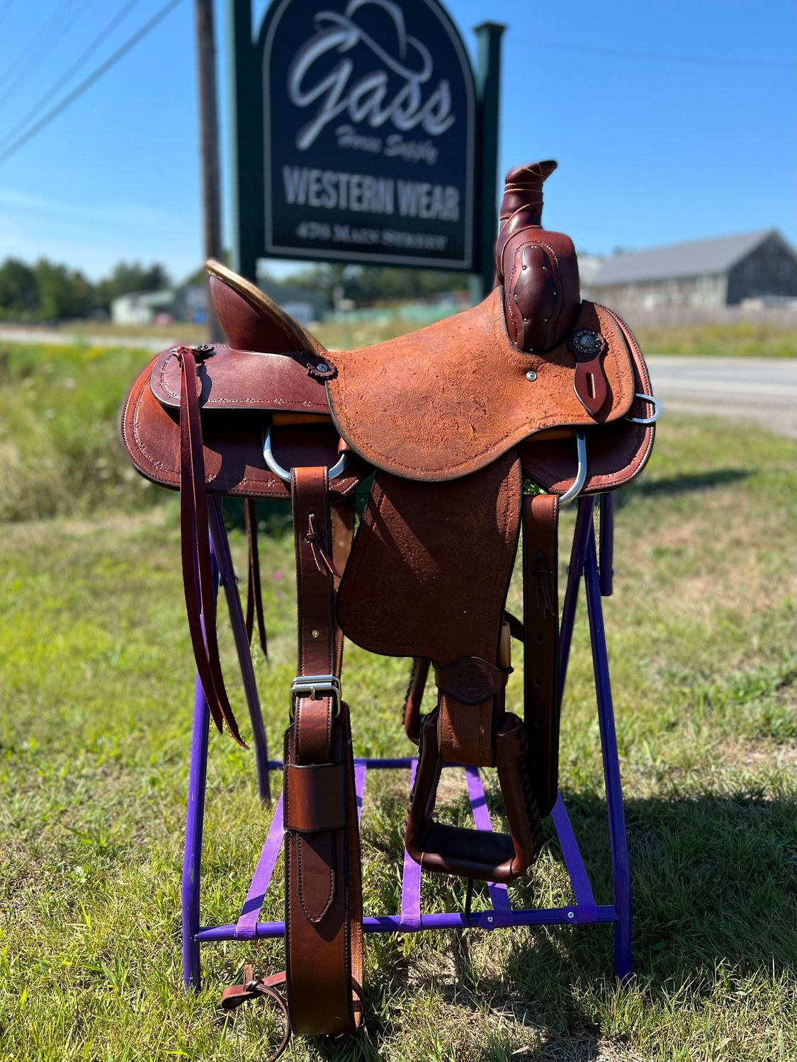 16" Wide Ranch Roper Saddle - Hard Seat Medium Oil Roughout