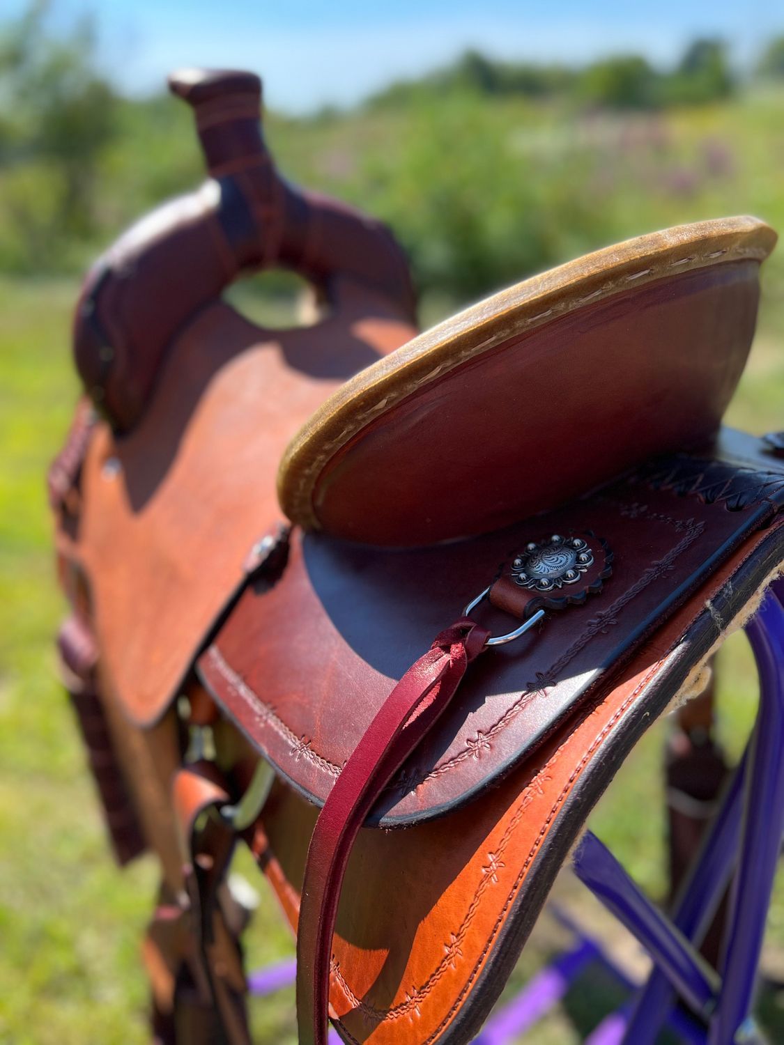 16" Wide Ranch Roper Saddle - Hard Seat Medium Oil Roughout