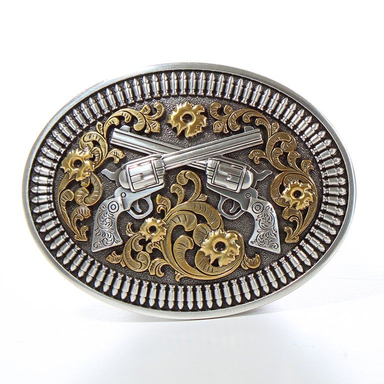 Belt Buckle - Floral Revolvers