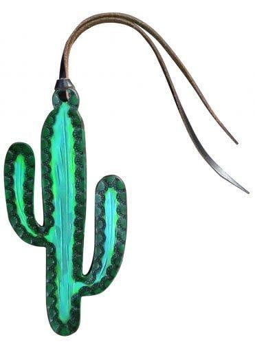 Saddle Charm - Painted Leather Cactus