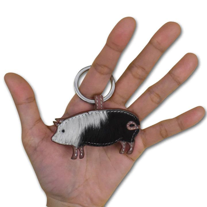 Key Chain - Pig Key Fob w/Hair