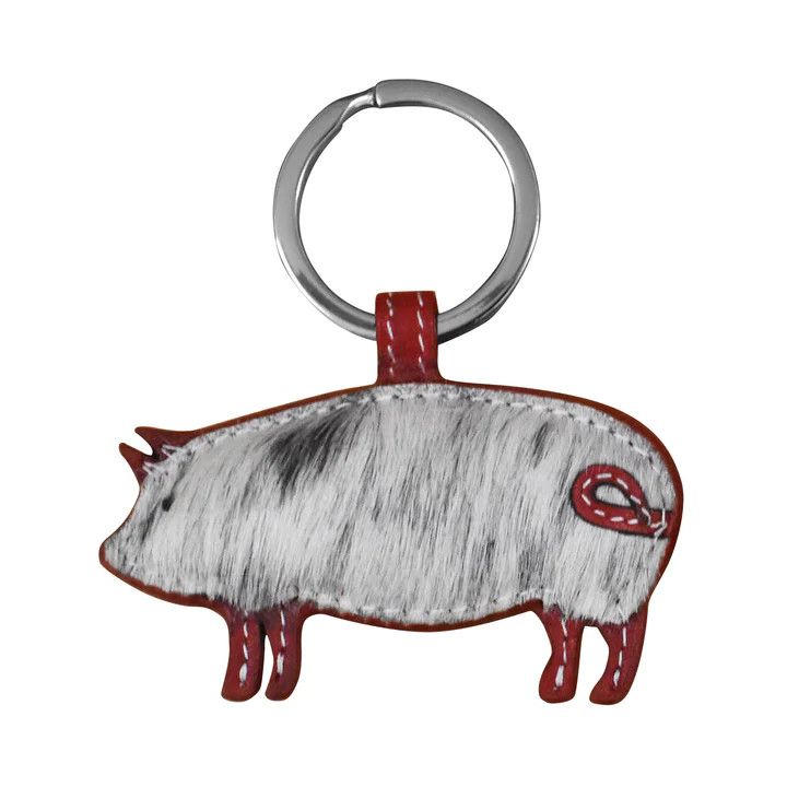 Key Chain - Pig Key Fob w/Hair