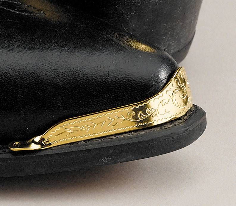 Boot Toe Tips - Engraved Brass
