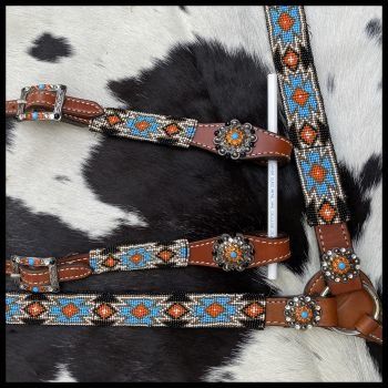 Tack Set - Showman Beaded Southwest Design 4 Piece Set