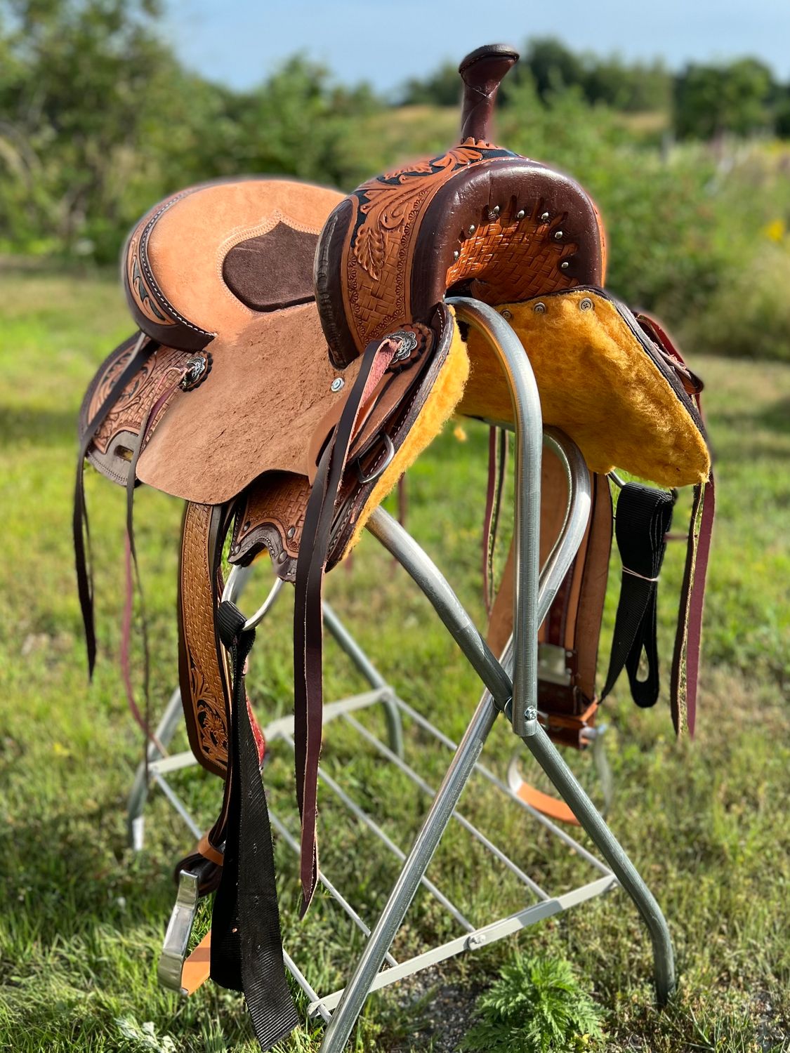 15" Wild Star Two-Tone Roughout Barrel Saddle - Inlay Seat