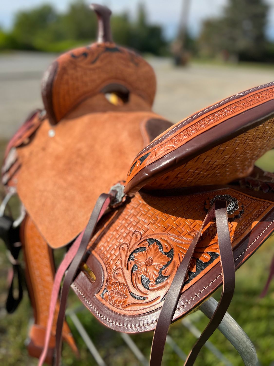 15" Wild Star Two-Tone Roughout Barrel Saddle - Inlay Seat