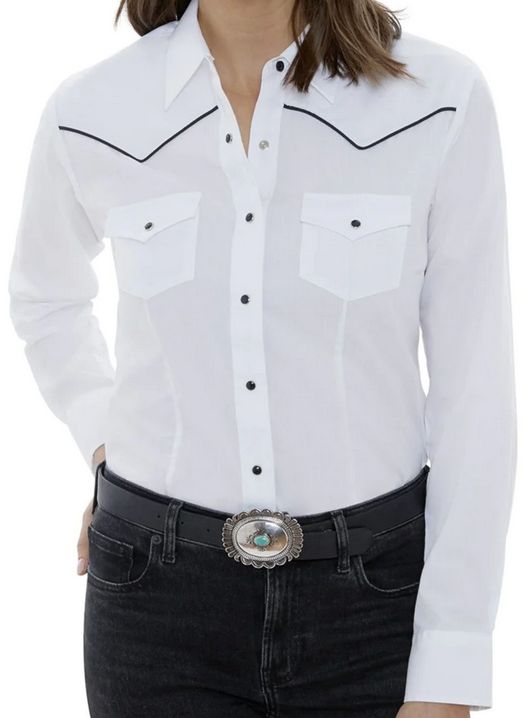 Women's L/S Solid with Contrast  Piping Shirt