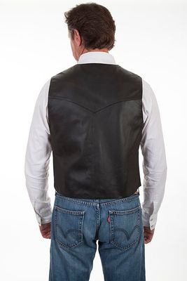 Men's Scully Black Smooth Lamb Snap Front Vest