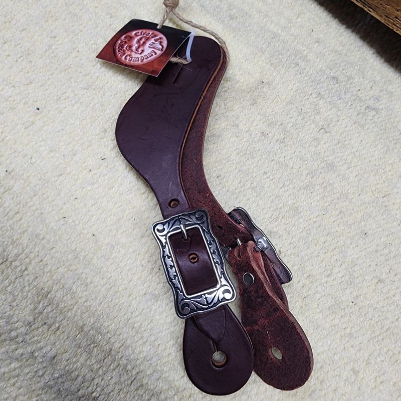 Circle L Scalloped Spur Strap w/Jeremiah Watts Buckle, D.Oil - Adult