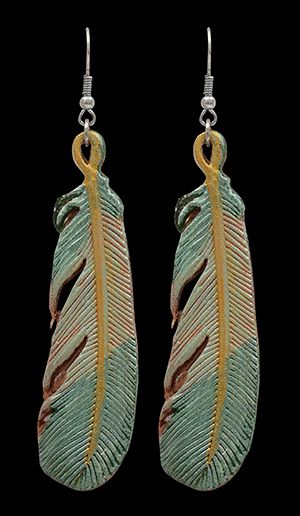 Earrings - Painted Feathers