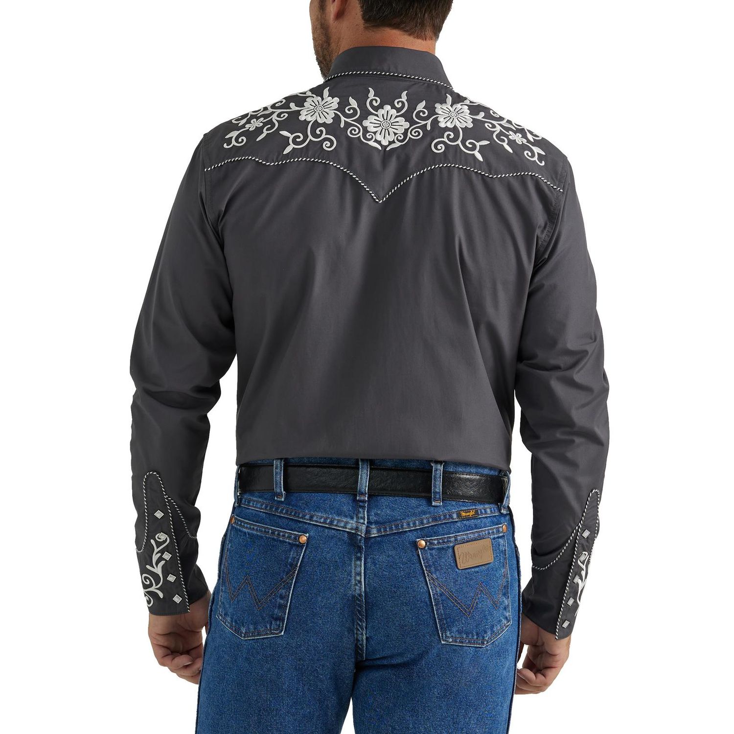 Men's Wrangler Rodeo Ben L/S Grey Shirt