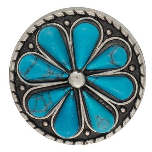 Turquoise Flower Concho, 1 1/4" - SOLD IN PAIRS