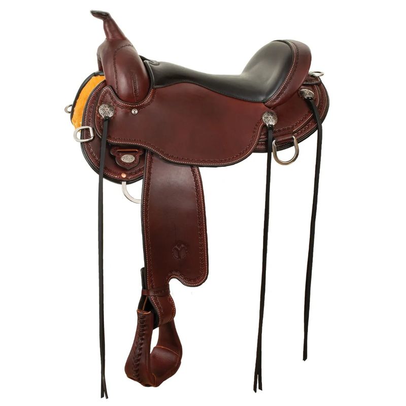 17" Wide Bar Circle Y Salt River Trail Saddle Flex2, Walnut