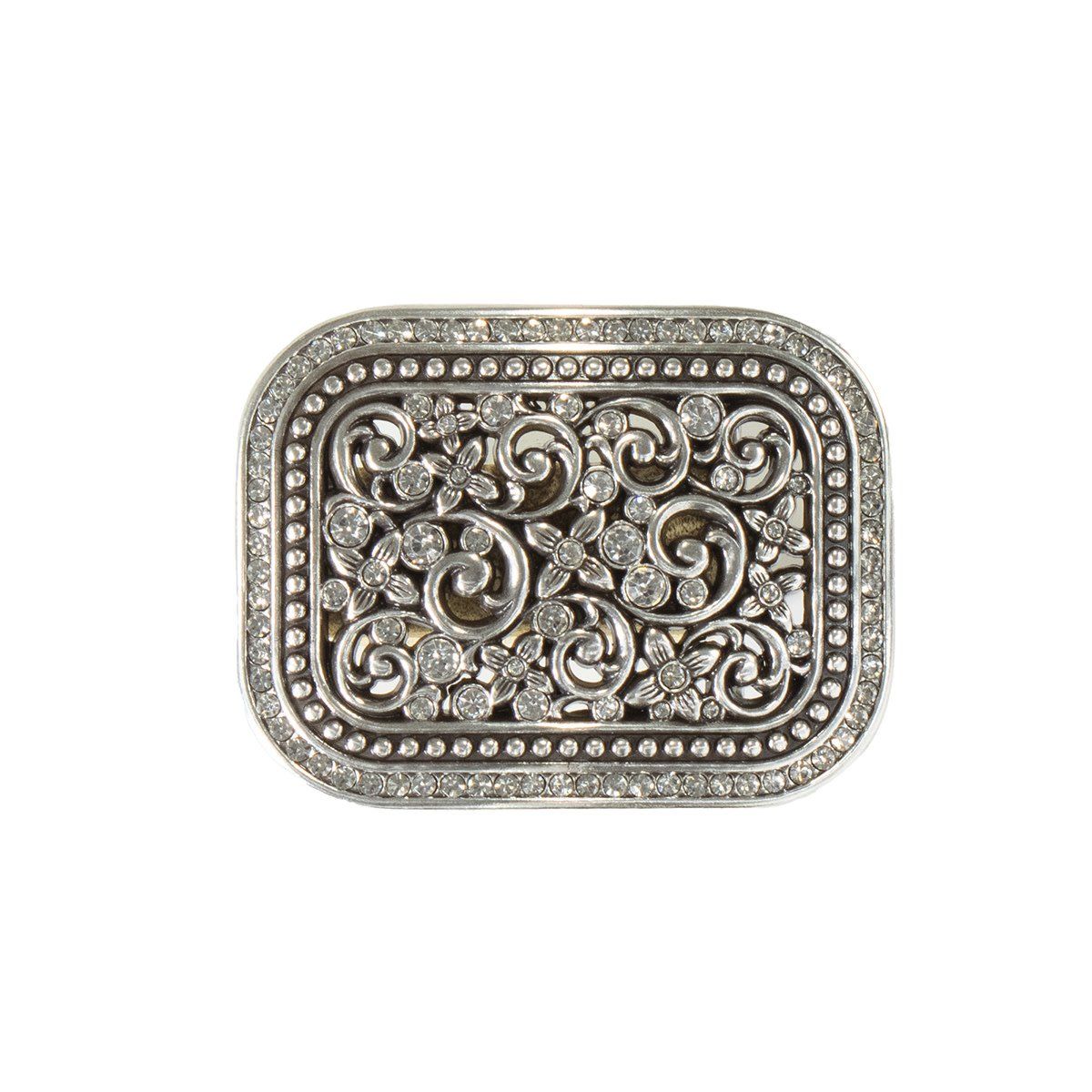 Belt Buckle - Floral Filigree Crystal