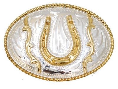 Belt Buckle - Youth Size Horseshoe - 3" x 2"
