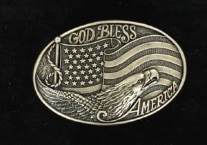 Belt Buckle - Flag and Eagle Oval