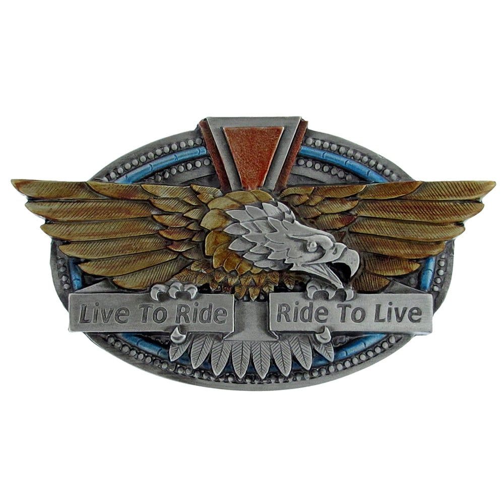 Belt Buckle - Live to Ride Fierce Eagle