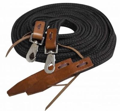 Showman Nylon Split Reins - Black