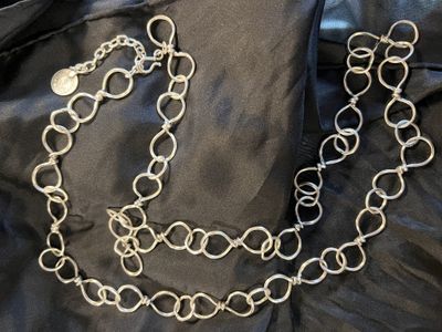 Necklace - Pewter Long Chain