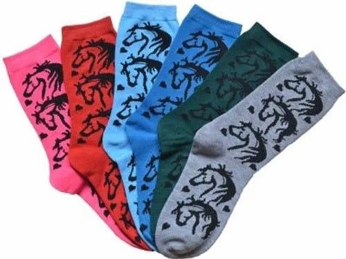 Socks - "Lila" Horse Head Crew