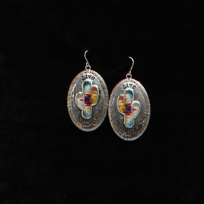 Earrings - "Live Simply" Cactus