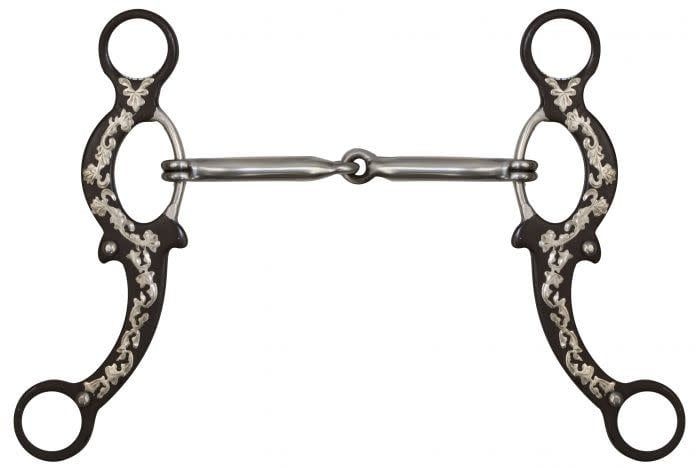 Gag - Brown Steel Cheeks with Silver Filigree Overlay