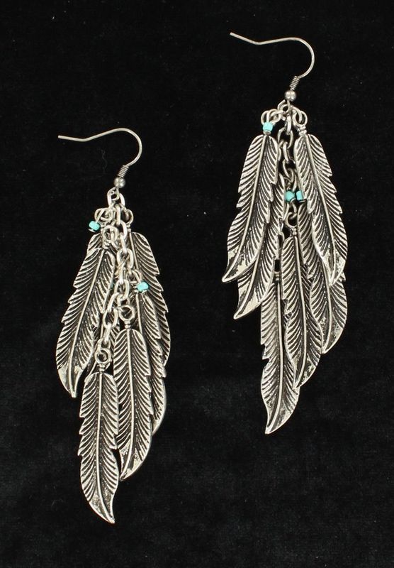 Earrings - Dangling Feathers