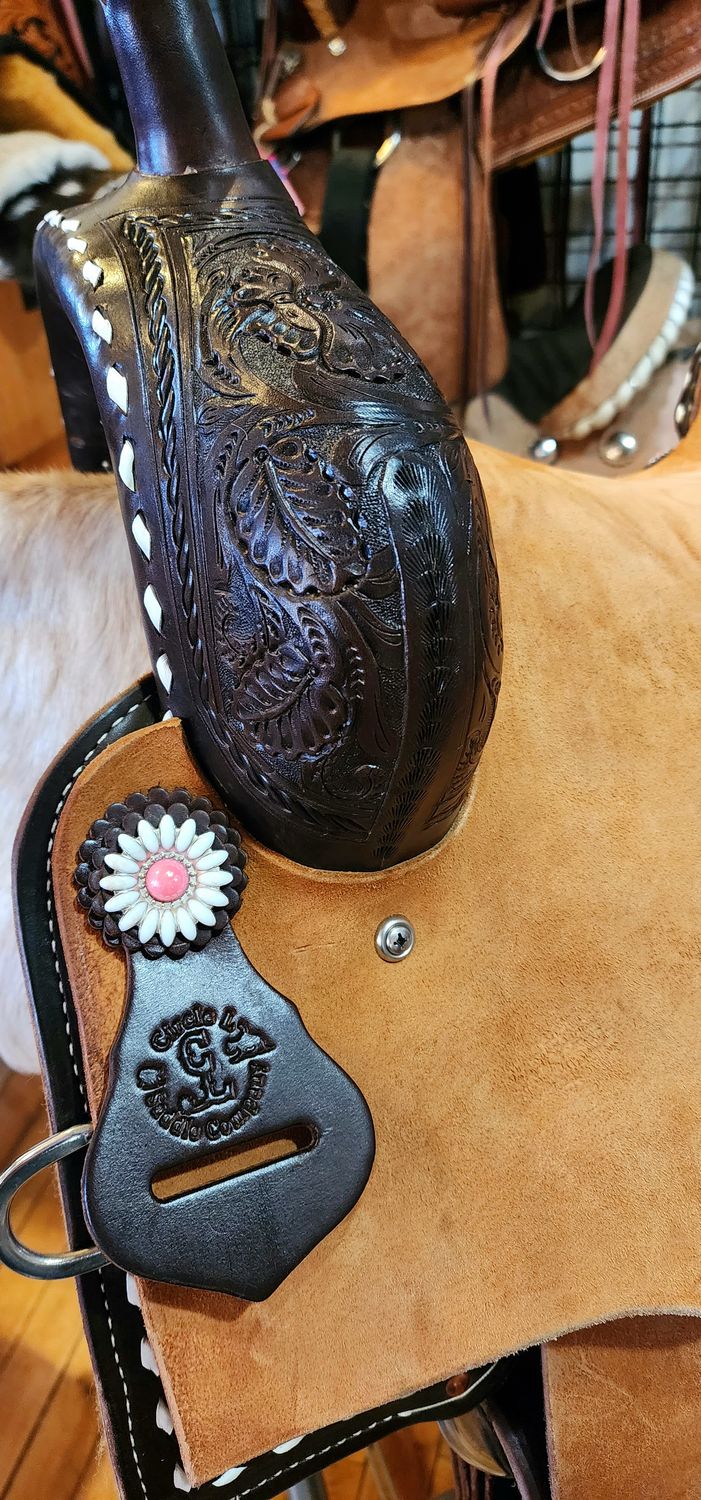 15" Wide Circle L Square Skirt Barrel Saddle - Two Tone