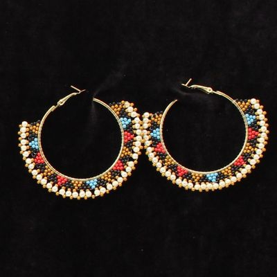 Earrings - Beaded Hoops