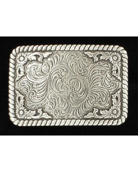 Belt Buckle - Narrow Rectangle Scroll