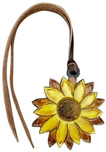 Leather Saddle Charm - Sunflower