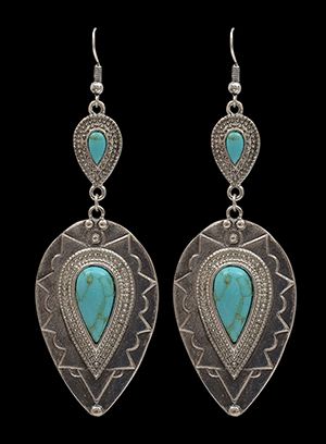 Earrings - Inverted Teardrop with Turquoise