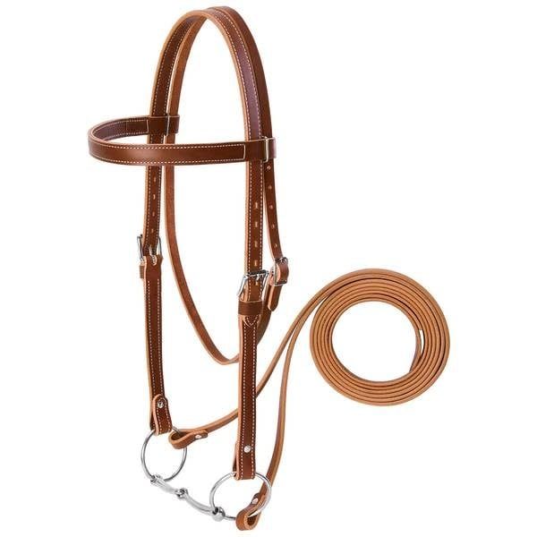 Draft Horse Riding Bridle - Medium Oil