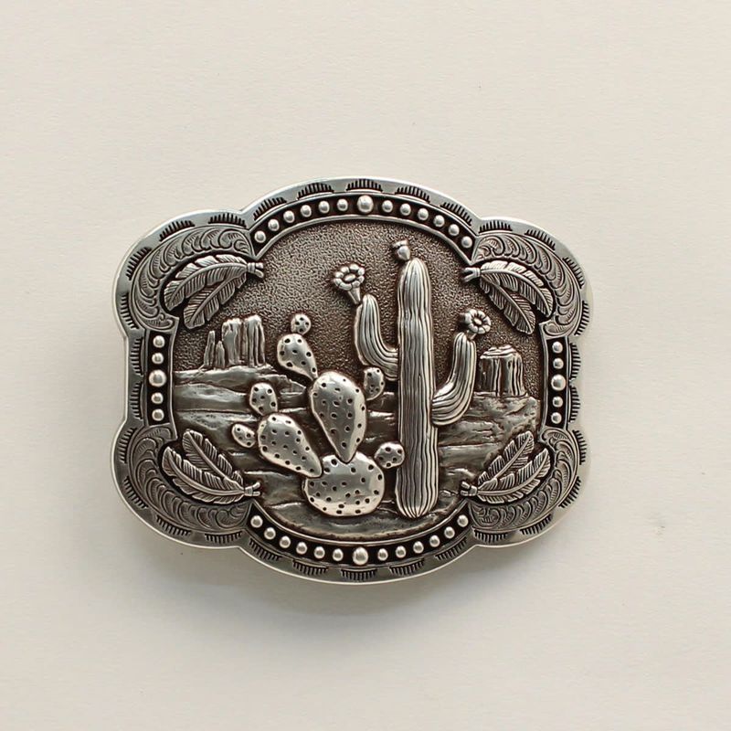 Belt Buckle - Cactus and Feathers