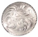 Bright Cut Edge Low Dome Concho Threaded for Post