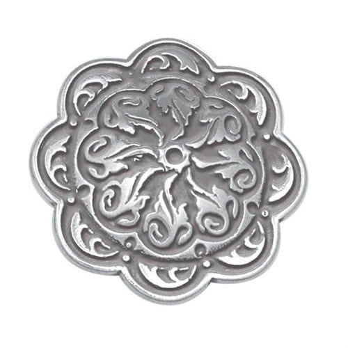 Jeremiah Watt Engraved Floral Concho with Wood Screw, 1" - SOLD IN PAIRS