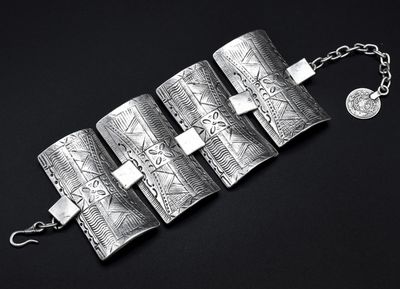 Bracelet - 4-Plate - Pewter