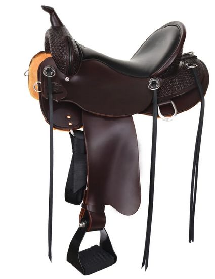 16" Wide Circle Y Sulphur River Trail Saddle, Black